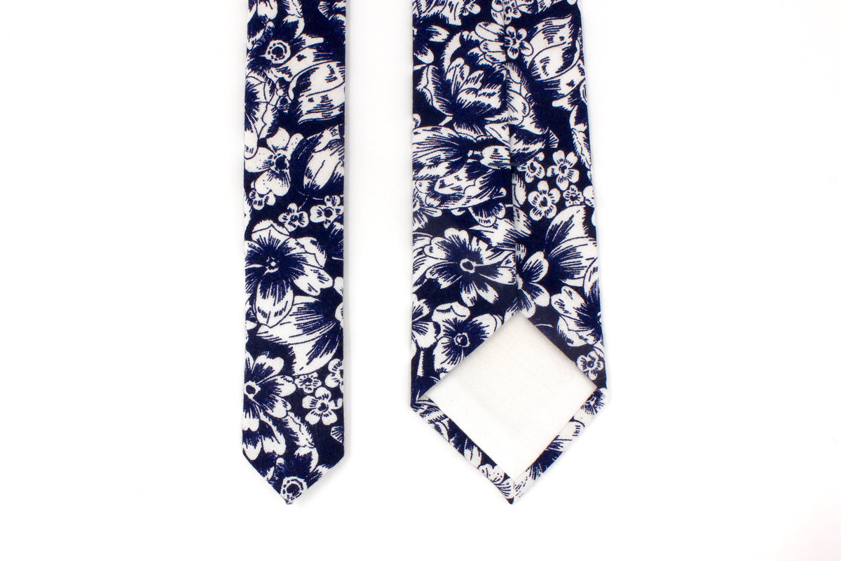 Navy And White Floral Tie Tiebreaker Bow Ties navy-and-white-floral-tie-tiebreaker-bow-ties