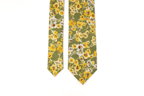 Green and Gold Floral Tie