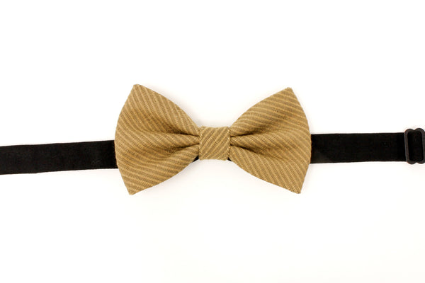 Mustard Gold & Black Bow Tie
