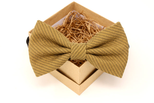 Mustard Gold & Black Bow Tie