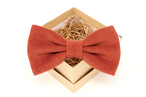 Orange Corduroy Bow Tie