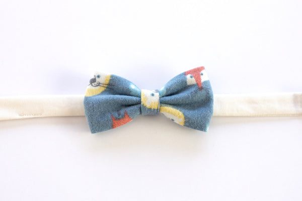 Blue Animal Print Children's Bow Tie
