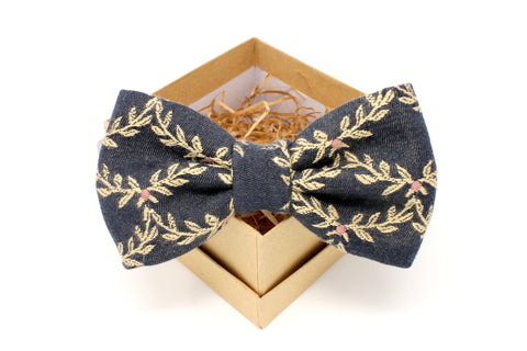 Embroidered Garland Bow Tie
