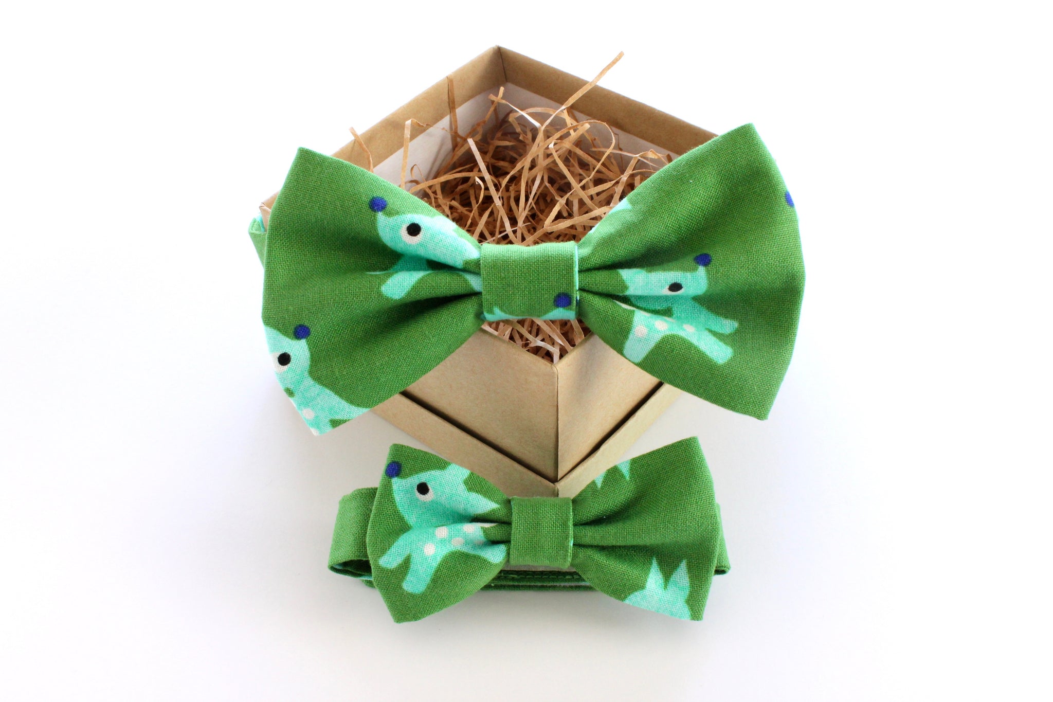 Green Reindeer Children's Bow Tie
