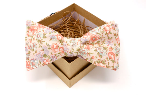 Custom Order for Yanira - Pink and Peach Pastel Floral Children's Bow Tie