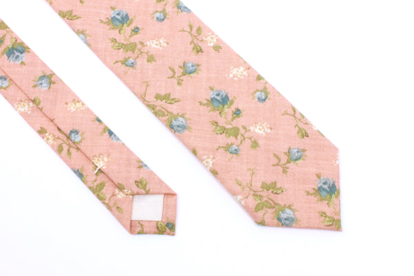 Light Pink and Blue Floral Tie