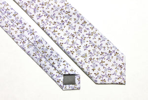 Lavender & Olive Floral Skinny Tie