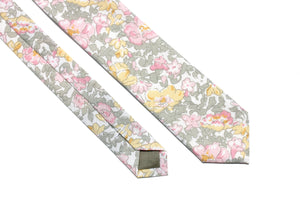 Pink, Yellow, & Sage Floral Skinny Tie