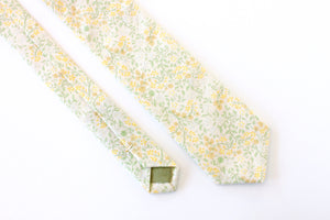 Yellow & Green Floral Skinny Tie