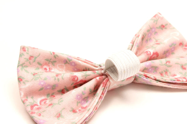 Pink Floral Dog Bow Tie