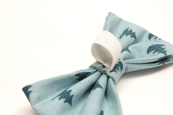 Blue Teal Tree Dog Bow Tie