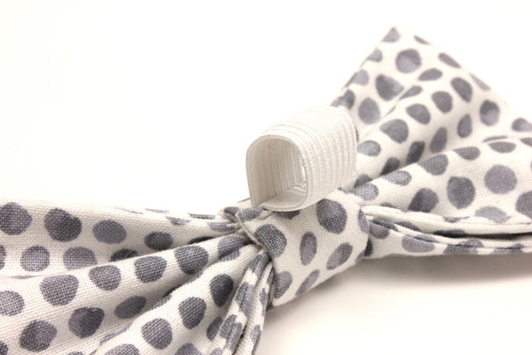Grey and White Polka Dot Pet Bow Tie